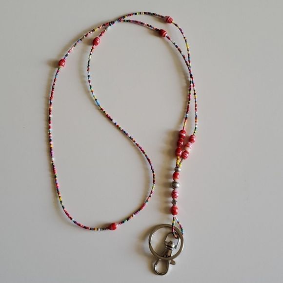 ZAD Red Beaded Lanyard - Picture 1 of 6